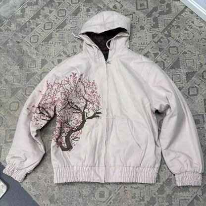 Chic Y2K Embroidered Zip-Up Hoodie