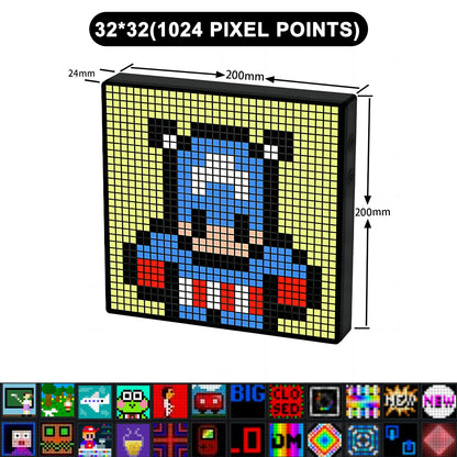 Transform Your Space with the LED Pixel Matrix Bluetooth Smart Display - Create Stunning Art, Gaming, and Anime Room Decor with App Control!