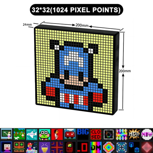 Transform Your Space with the LED Pixel Matrix Bluetooth Smart Display - Create Stunning Art, Gaming, and Anime Room Decor with App Control!