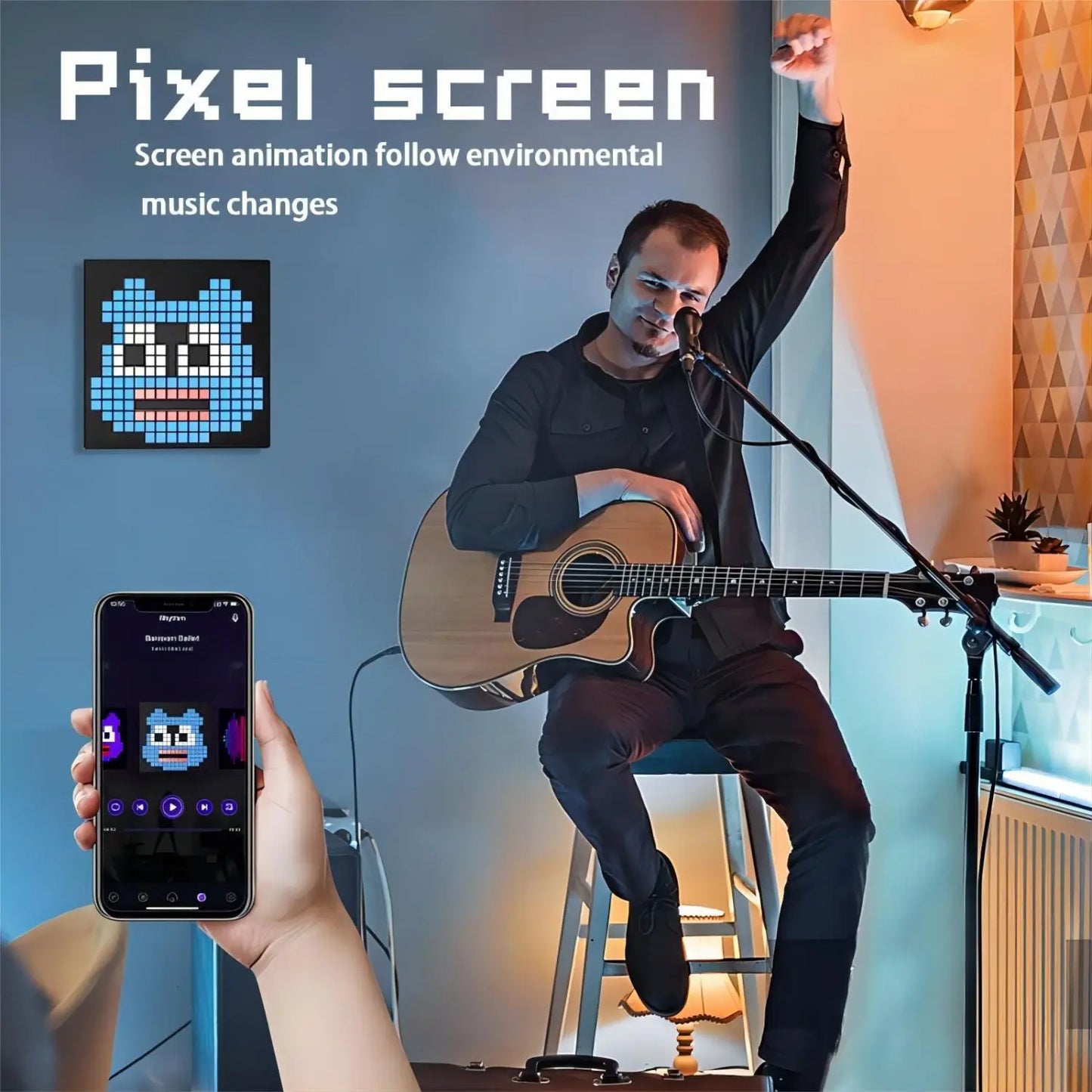 Transform Your Space with the LED Pixel Matrix Bluetooth Smart Display - Create Stunning Art, Gaming, and Anime Room Decor with App Control!