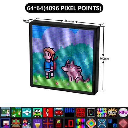 Transform Your Space with the LED Pixel Matrix Bluetooth Smart Display - Create Stunning Art, Gaming, and Anime Room Decor with App Control!