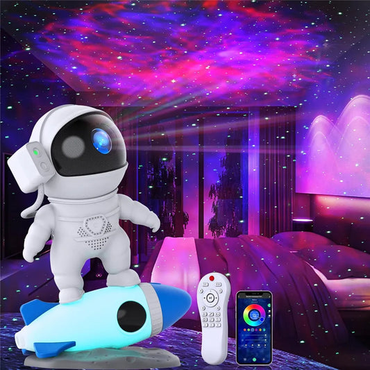 Transform Your Child's Room with the Rocket Astronaut Galaxy Projector Night Light - 12 Stunning Starry Sky Projections!